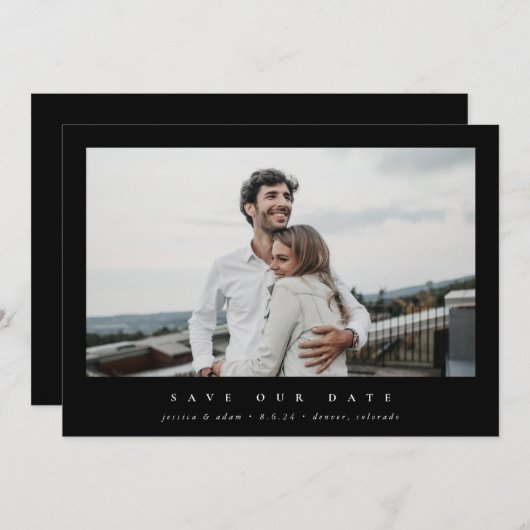 Save The Date Élégant minimal moderne photo simple (Devant / Derrière)