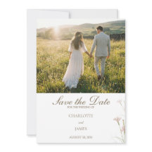 Elegant Minimalist Blush Pink Wildflower Wedding