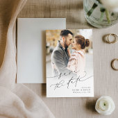 Save The Date Elegant Minimalist Modern Chic Script Photo