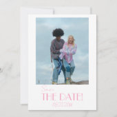 Save The Date Elegant Minimalist Pink Whimsical Photo Wedding (Devant)