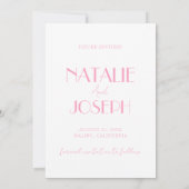 Save The Date Elegant Minimalist Pink Whimsical Retro Wedding (Dos)