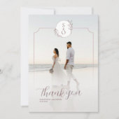 Save The Date Elegant Minimalist  Wedding Thank You Card (Devant)