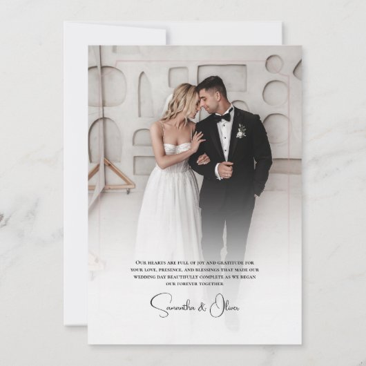 Save The Date Elegant Minimalist Wedding Thank You Card (Dos)