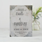 Save The Date Elegant Minimalist Wedding Welcome Sign (Debout devant)