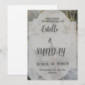 Save The Date Elegant Minimalist Wedding Welcome Sign (Devant / Derrière)