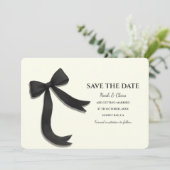 Save The Date Elegant Minimalist with Black Bow - Simple classic (Debout devant)