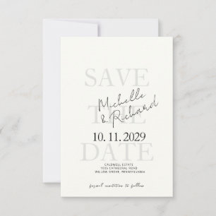 Save The Date Élégant Minimaliste Date à Sauvergader en Écriture