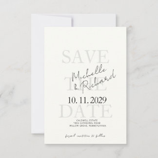 Save The Date Élégant Minimaliste Date à Sauvergader en Écriture