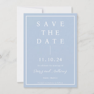 Save The Date Élégant Minimaliste Dusty Blue Enregistrer La Cart
