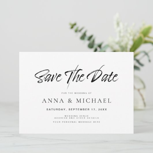 Save The Date Élégant minimaliste Mariage (Debout devant)