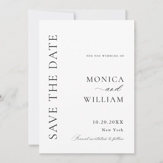 Save The Date Élégant minimaliste Mariage (Devant)