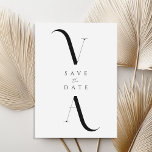 Save The Date Élégant minimaliste moderne Mariage noir et blanc<br><div class="desc">Mariage minimaliste moderne noir et blanc Enregistrer les cartes de date. Caractéristiques d'élégante typographie monographique et design graphique minimal.</div>
