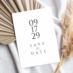 Save The Date Élégant minimaliste moderne Mariage noir et blanc