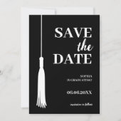 Save The Date Élégant minimaliste noir Grad Tassel Grad Grad Gra (Devant)