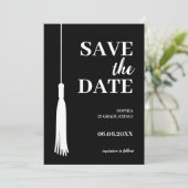 Save The Date Élégant minimaliste noir Grad Tassel Grad Grad Gra (Debout devant)