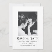 Save The Date Elegant Modern Minimalist White Photo Wedding (Devant)