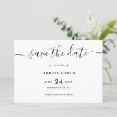 Save The Date Elegant Modern Purple Wedding (Debout devant)
