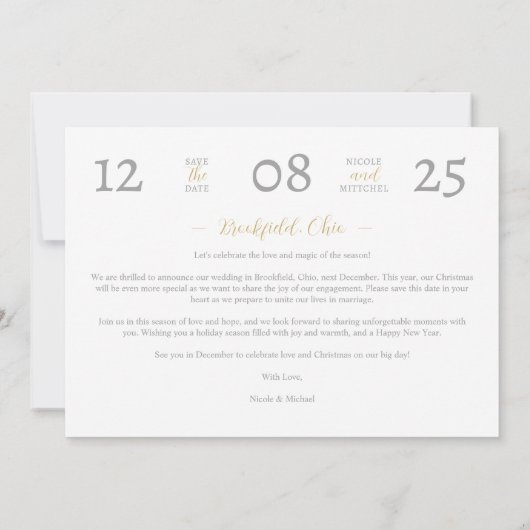 Save The Date Elegant Modern Wedding Christmas Tree (Dos)