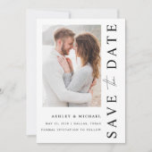 Save The Date Elégant Moderne 2 Photo Mariage Enregistrer La Dat (Devant)