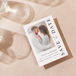 Save The Date Elégant Moderne 3 Photo Mariage Enregistrer La Dat