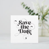 Save The Date Élégant Moderne Calligraphie Classique Carré (Debout devant)