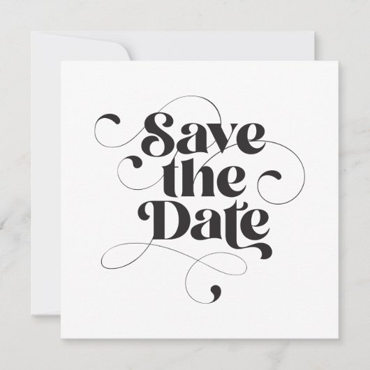 Save The Date Élégant Moderne Calligraphie Classique Carré (Devant)