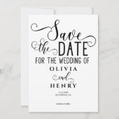 Save The Date Élégant moderne Calligraphie Script Photo QR Code (Devant)