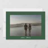 Save The Date Elégant moderne deux tons vert Golden Photo (Dos)