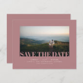 Save The Date Elégant moderne Dusty rose Enregistrer la date Pho (Devant / Derrière)