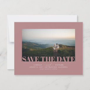 Save The Date Elégant moderne Dusty rose Enregistrer la date Pho
