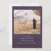 Save The Date Elégant Moderne Eggplant Purple Enregistrer la Dat (Devant)