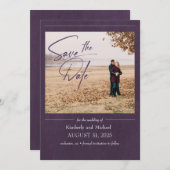 Save The Date Elégant Moderne Eggplant Purple Enregistrer la Dat (Devant / Derrière)