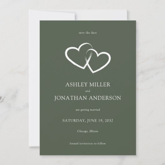 Save The Date Élégant Moderne Éléments simples Mariage (Devant)