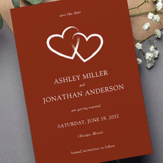 Save The Date Élégant Moderne Éléments simples Mariage