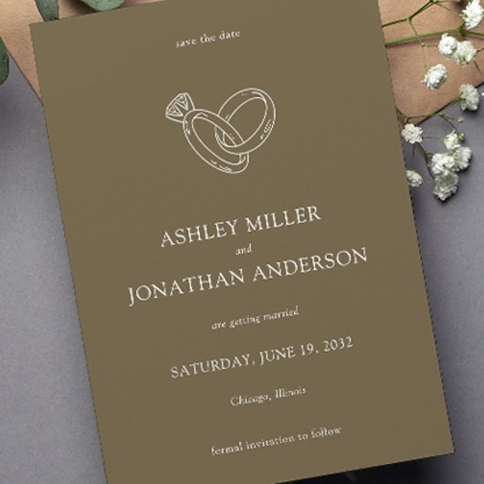Save The Date Élégant Moderne Éléments simples Mariage