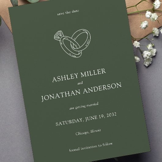 Save The Date Élégant Moderne Éléments simples Mariage