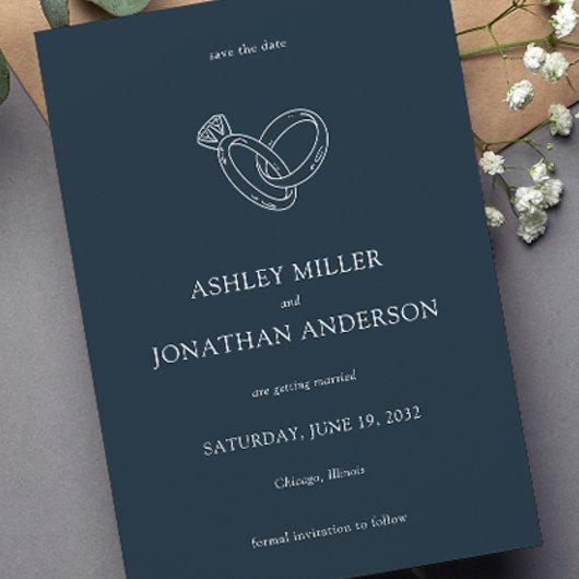 Save The Date Élégant Moderne Éléments simples Mariage