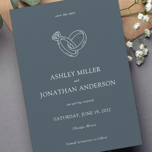 Save The Date Élégant Moderne Éléments simples Mariage