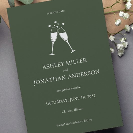 Save The Date Élégant Moderne Éléments simples Mariage