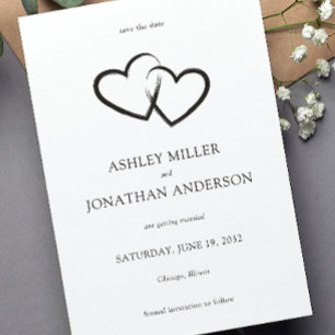 Save The Date Élégant Moderne Éléments simples Mariage