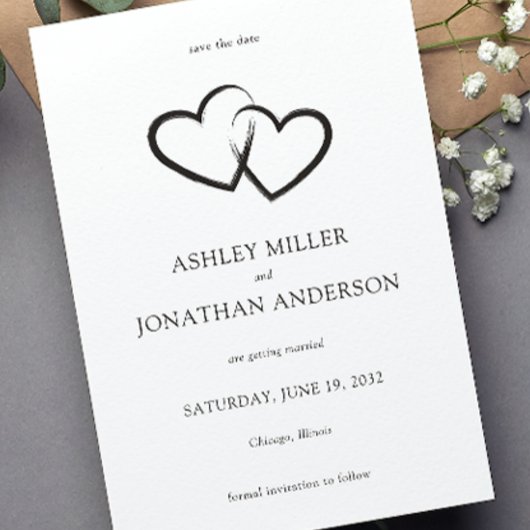 Save The Date Élégant Moderne Éléments simples Mariage
