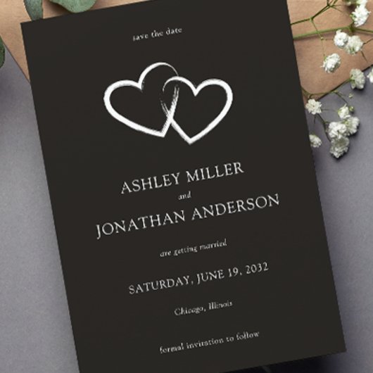 Save The Date Élégant Moderne Éléments simples Mariage