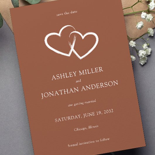 Save The Date Élégant Moderne Éléments simples Mariage