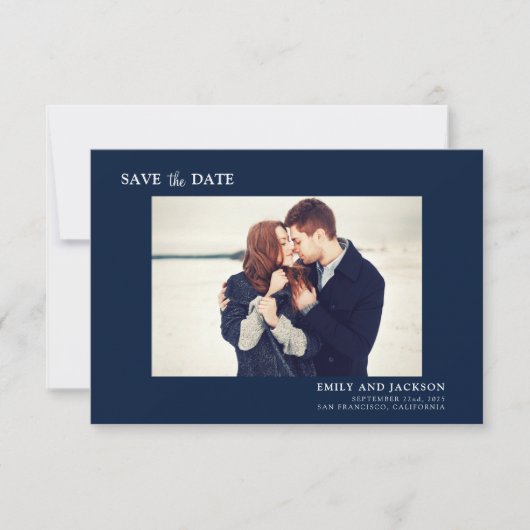 Save The Date Élégant moderne Enregistrer la date Photo Marine B (Devant)