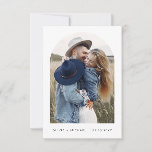 Save The Date Élégant moderne Enregistrer la date Photo Minimali (Devant)