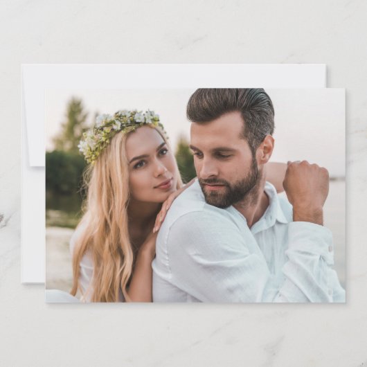 Save The Date Élégant Moderne Fleurs de Script Mariage photo (Dos)