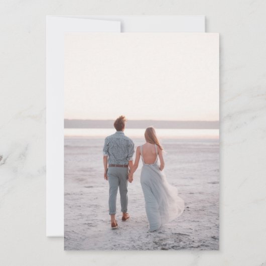 Save The Date Élégant moderne foncé Brown simple photo Mariage (Dos)