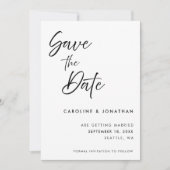 Save The Date Élégant Moderne Script Manuscrit | Mariage (Devant)