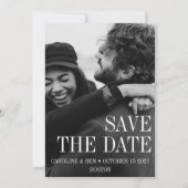 Save The Date Élégant Moderne Simple Photo Verticale Mariage (Devant)