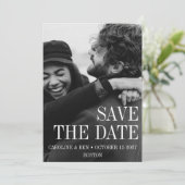 Save The Date Élégant Moderne Simple Photo Verticale Mariage (Debout devant)